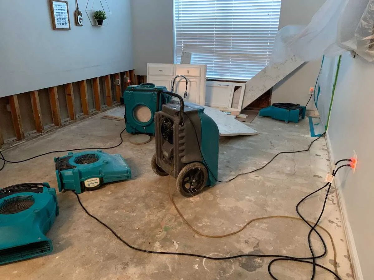 Dehumidifier in flood-cut room for Water Extraction & Removal in East Peoria